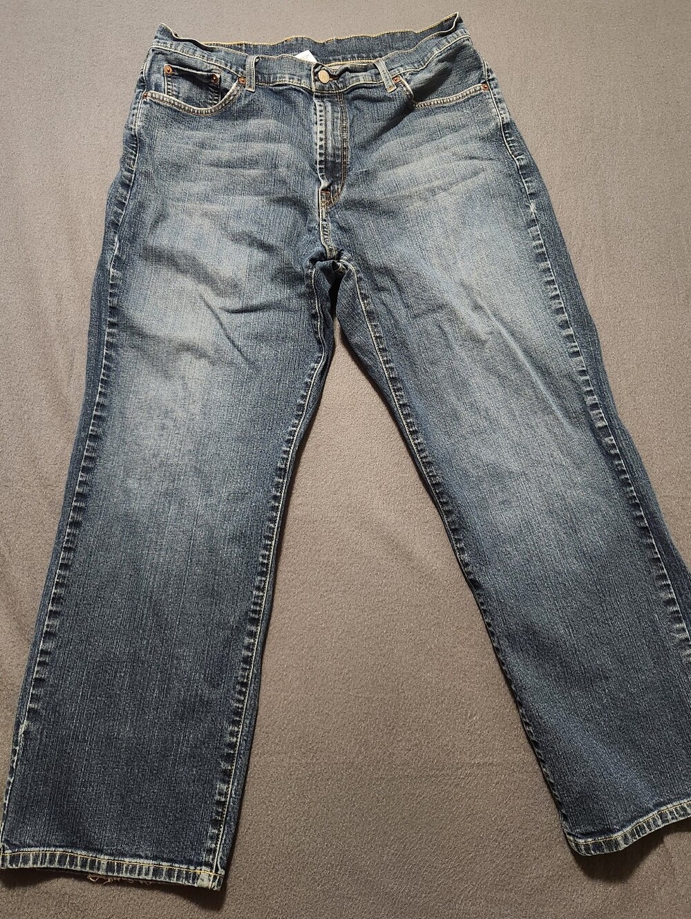 Lucky Brand Jeans Men Size 36x29 Blue Bootcut Dungrees Short Length